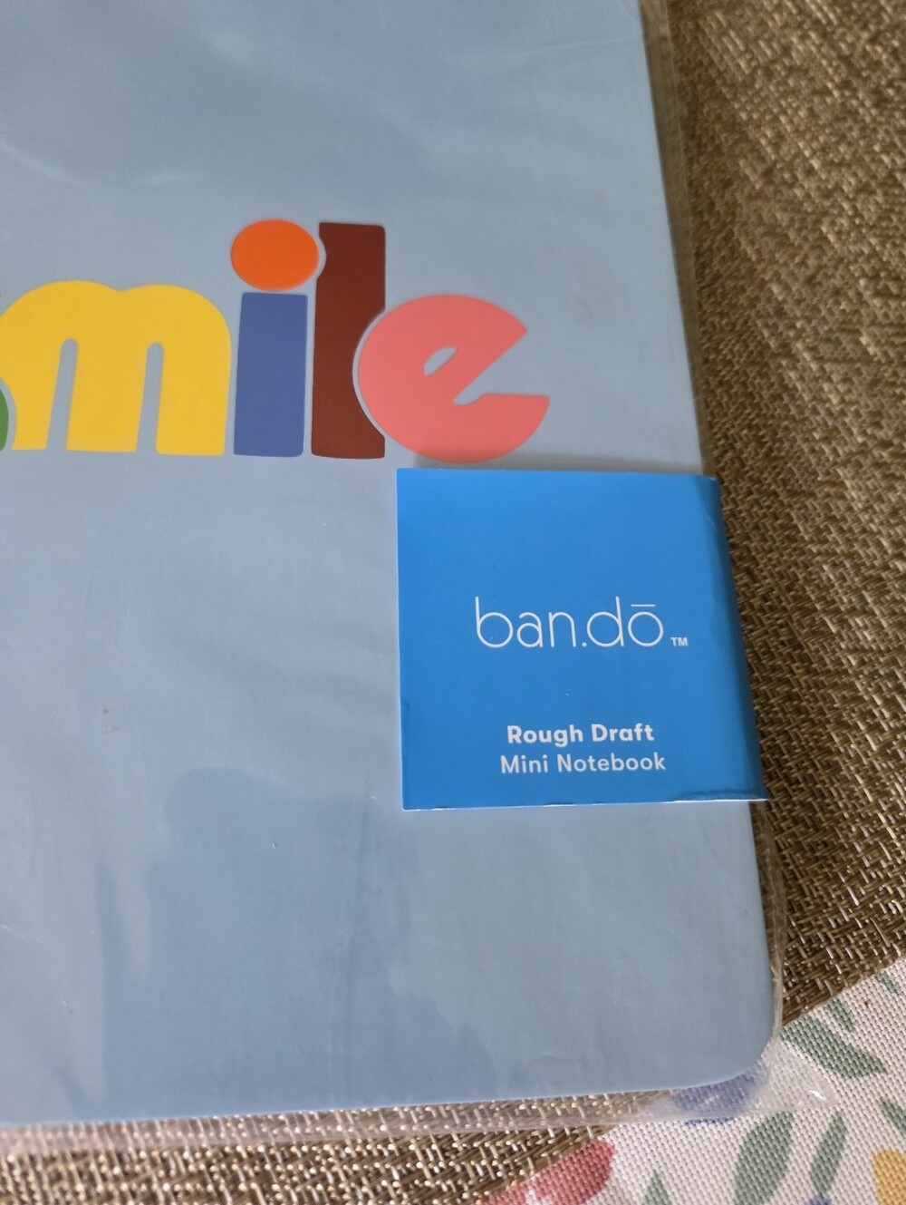ban.do Light Blue "Smile" Mini Notebook with Multicolor Lettering - Picture 2 of 2